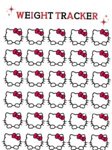 ☁️ 🤍 Hello Kitty Weight Tracker Design | Planning Essentials | no-stress tracker