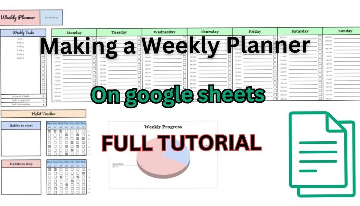 How to Make a Weekly Planner in Google Sheets | Full Tutorial — 🍰 💌 romanticize your routine