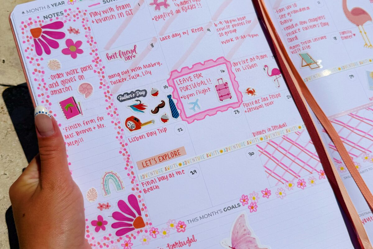 June Monthly Planner Spread Pink Aesthetic Travel Vibes — 🕯️ 🕯️ secret to staying productive
