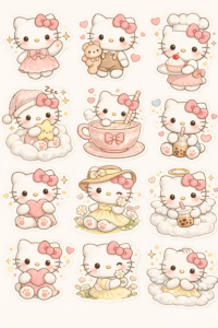 📊 📊 Kawaii Hello Kitty Sticker Pack for Planners & Digital Design | secret to staying productive