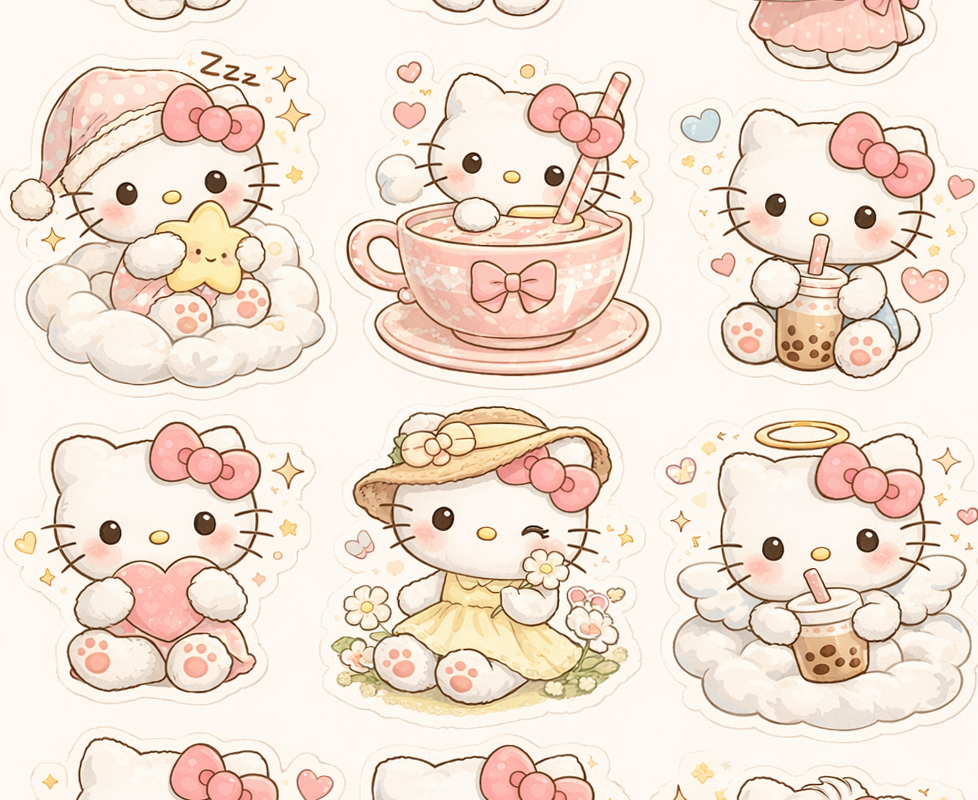 📊 📊 Kawaii Hello Kitty Sticker Pack for Planners & Digital Design | secret to staying productive