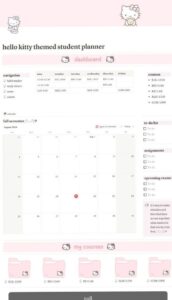 👰 💌 Kawaii Pink School Notion Template | Hello Kitty Study Aesthetics | 2026 efficiency hack