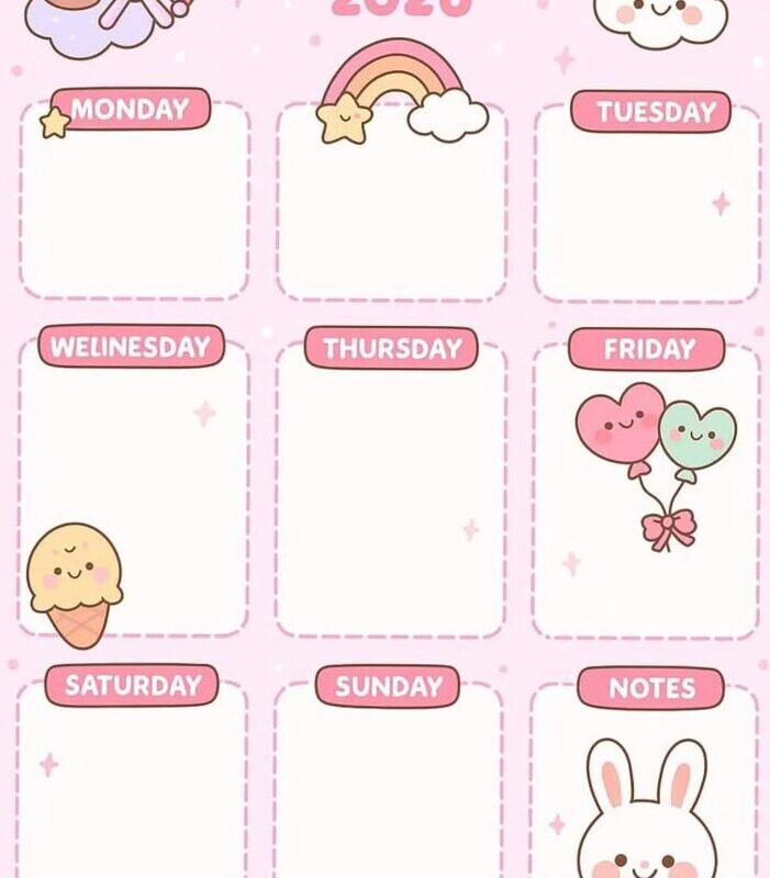 📝 📊 Kawaii Weekly Planner for Joyful Scheduling | romanticize your routine