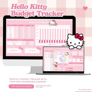 KITTY: Niedlicher Ausgaben & Budget Tracker für Google Sheets #planner2024abril — ✨ 🌿 no-stress tracker