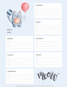 🖌️ 🖌️ Love Cats Free Printable Planner 🐾 | dream life manifestation