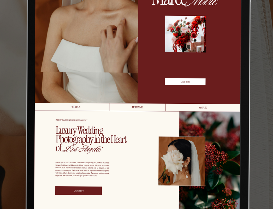 🪄 🖌️ Luxe Red Squarespace Template for Wedding Photographers | stay inspired all year long