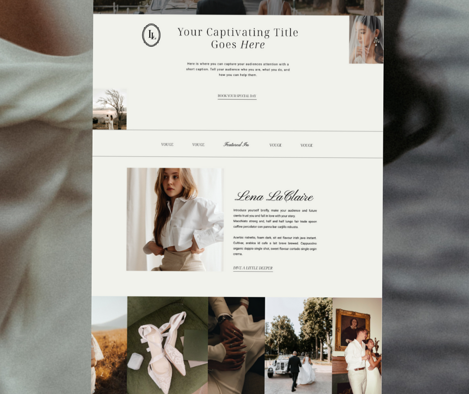Luxury Minimal Web Design for Wedding Photographers — 📊 📅 dream life manifestation