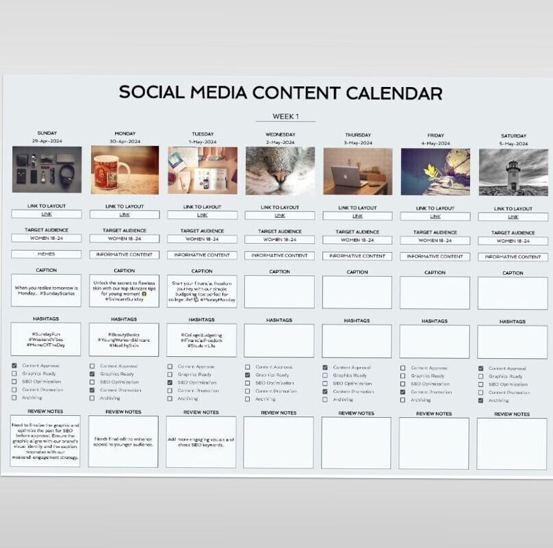 Master Social Media Content Plan 1636 | Digital Design & Creative Assets — 📅 📝 dream life manifestation