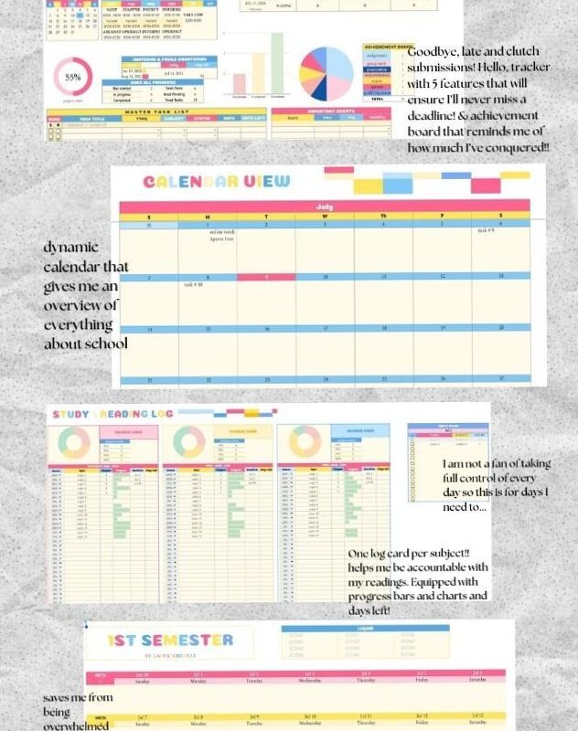 🪄 💎 Maximize Academic Success with Google Sheets Templates | romanticize your routine