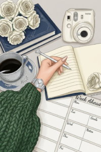 Mindful Mornings: Coffee & Creative Planning — 🌈 🪄 romanticize your routine