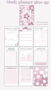 🤍 🤍 Minimalist Pink Study Planner | A4 PDF Printable | stay inspired all year long