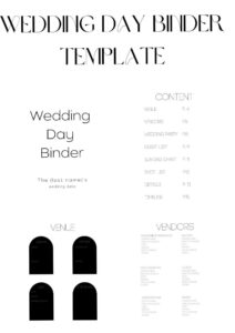 🍰 👰 Minimalist Wedding Day Binder Planner Template | romanticize your routine