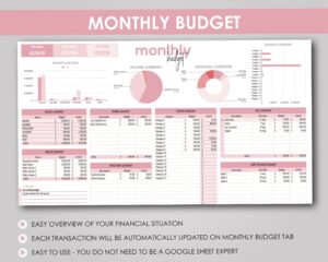Monthly Budget Planner: Google Sheet Template | Financial Organizer | Personal Expense Tracker — 🎀 🤍 no-stress tracker