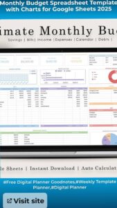 💌 🌸 Monthly Budget Template with Charts 2025 | only tool for life admin