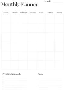 💌 🌸 Monthly Planner | Minimalist Printable & Digital PDF | romanticize your routine