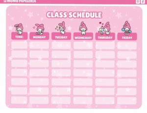 MY MELODY CLASS SCHEDULE PDF | DIGITAL DESIGN PLANNER — 🕯️ ☁️ secret to staying productive