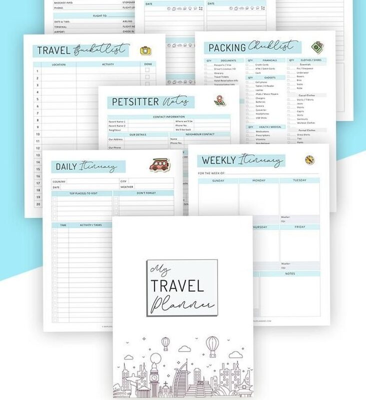 📅 📁 no-stress tracker: Free Travel Packing Checklist for Digital Planners