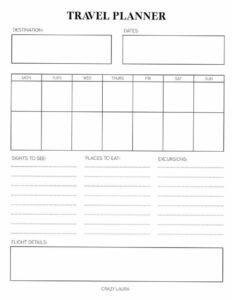 📝 📁 no-stress tracker: Free Travel Planner & Packing List Tracker Sheets
