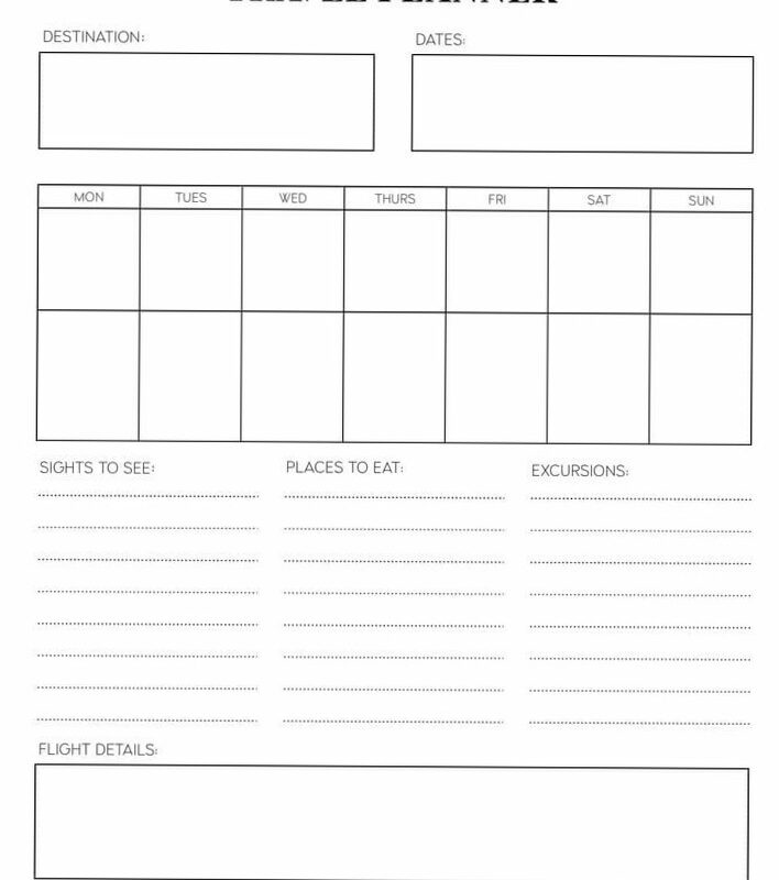 📝 📁 no-stress tracker: Free Travel Planner & Packing List Tracker Sheets
