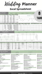 ☁️ ☁️ no-stress tracker: Green Wedding Planner Excel Template & Checklist