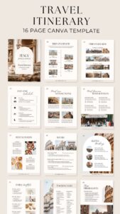 🎨 💎 no-stress tracker: Printable Travel Itinerary Planner | Vacation Guide Template