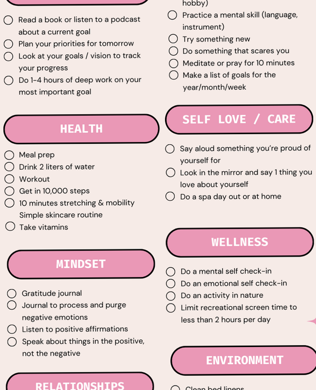 👰 👰 no-stress tracker: That Girl Habits Checklist | Self Growth & Productivity