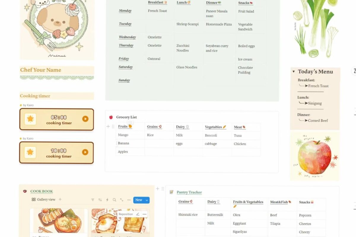 Notion Meal Plan Template for Creative Planners — 📊 📅 pro digital dashboard