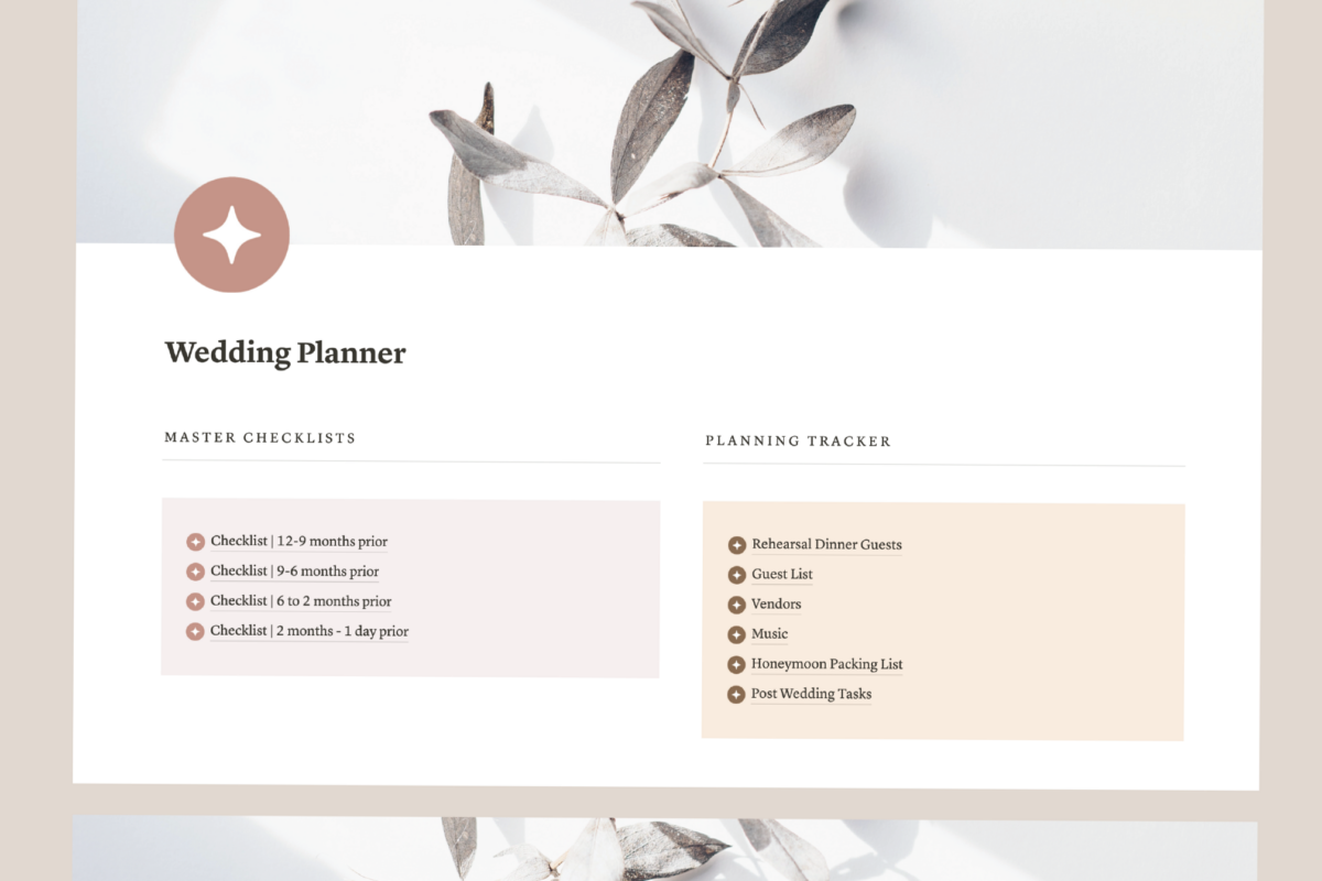 🍰 🌸 Notion Wedding Planner with 250+ Checklist Items | ultimate printable checklist