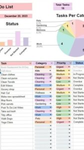 👰 🥂 only tool for life admin: To-Do List Spreadsheet Template for Google Sheets & Excel