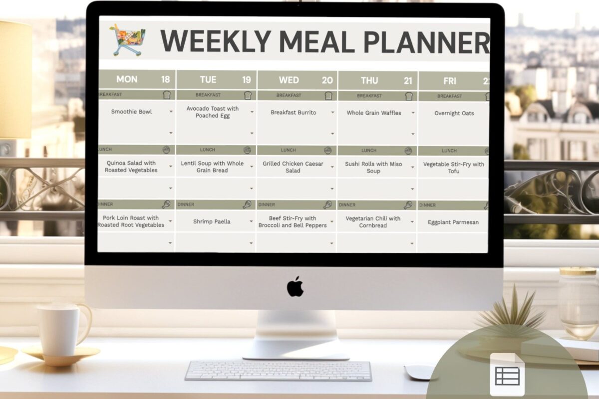 💍 🥂 only tool for life admin: Meal Plan Template for Kids – Weekly Grocery & Menu Planner Google Sheets
