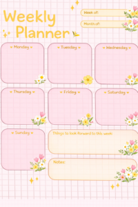 Pastel Spring Weekly Planner Digital Design Asset — 🍰 💌 stay inspired all year long