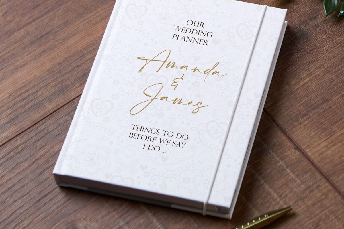 Personalized Wedding Planner with Delicate Background Design — 🤍 🌿 secret to staying productive