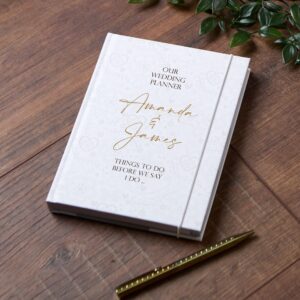 Personalized Wedding Planner with Delicate Background Design — 🤍 🌿 secret to staying productive