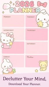 📊 📅 Pink Aesthetic Weekly Planner for Sweet Productivity | secret to staying productive