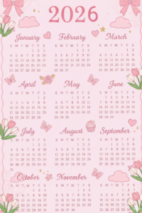 📅 🖇️ Pink Balloon Calendar Design 🌷 | secret to staying productive