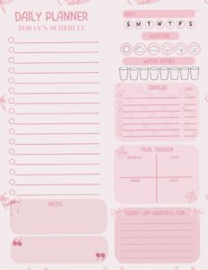 🖌️ 💎 Pink Bows Daily Planner Design | secret to staying productive