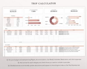 Pink Google Sheets Travel Planner Template — 🕯️ ☁️ only tool for life admin