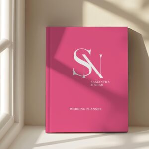 Pink Wedding Planner — Custom Hardcover Keepsake for Couples — 🎨 🪄 romanticize your routine