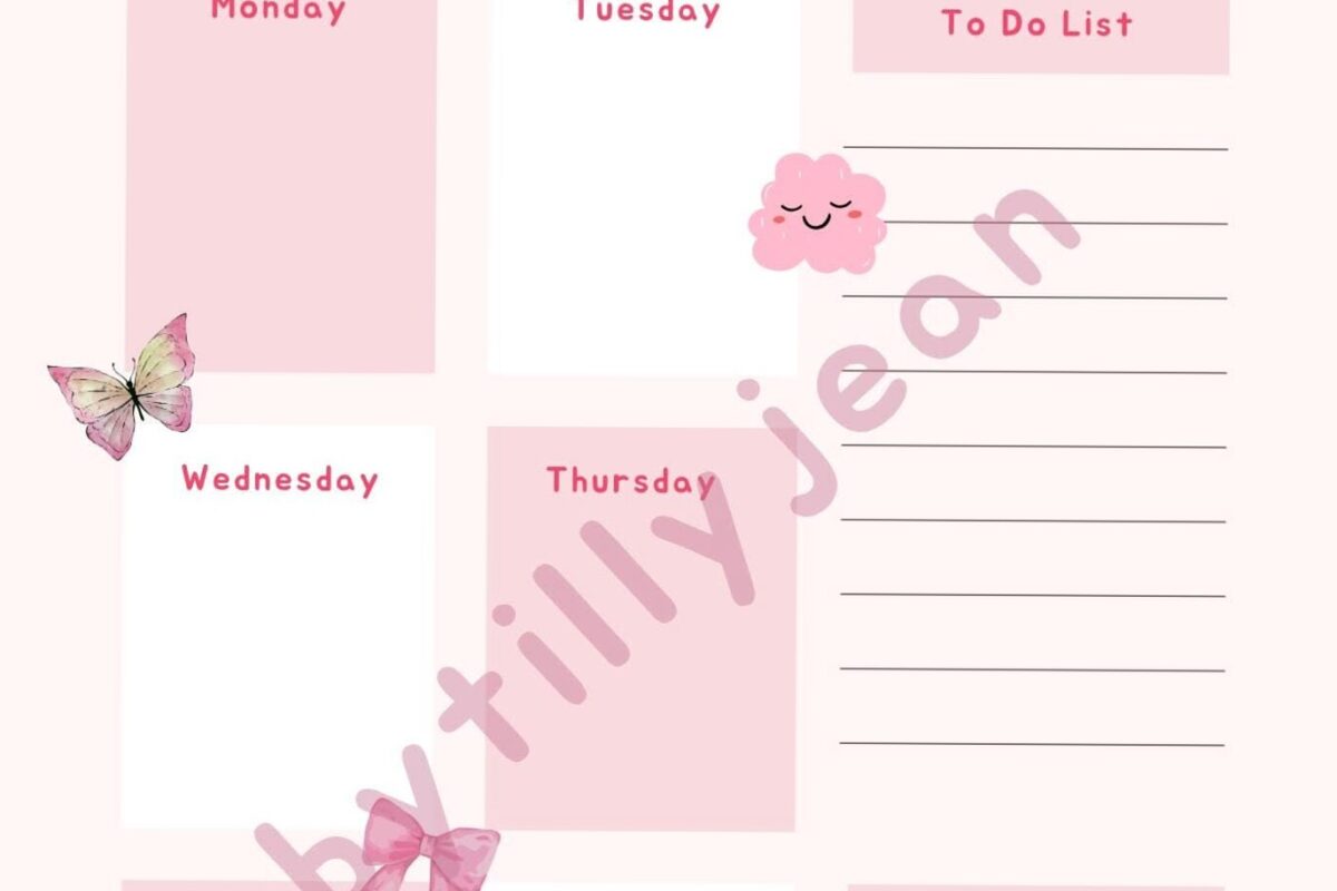 🍰 💌 Pink Weekly Planner for Daily Life Organization | dream life manifestation