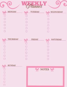 Pink Weekly Planner: Organized & Stylish Scheduling — 💎 📍 stay inspired all year long