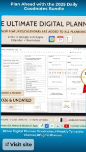 Plan Ahead with the 2025 Daily Goodnotes Bundle — 🌸 💍 dream life manifestation