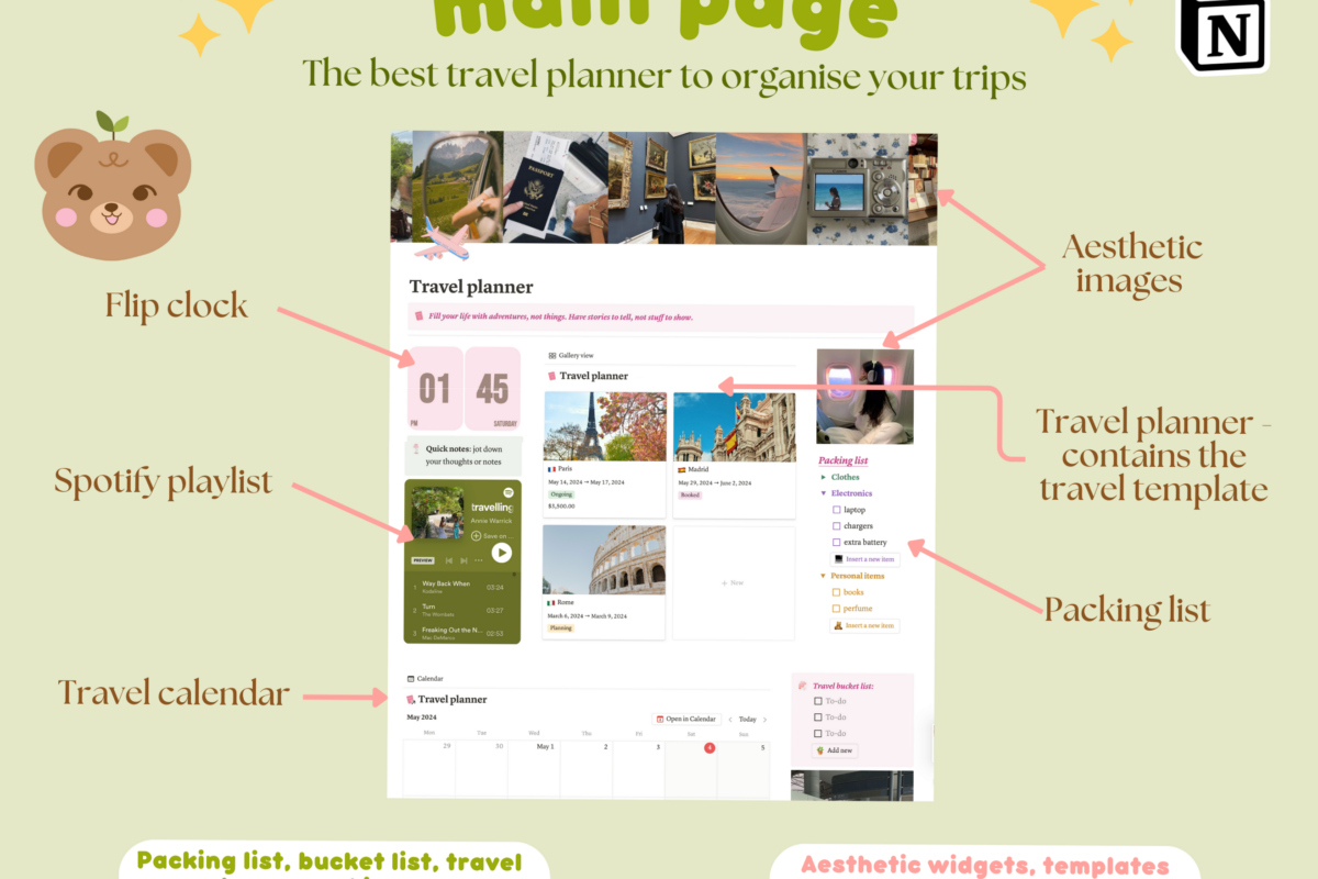 ✨ 🎀 Plan Your Dream Trip – Organize Itineraries, Budgets & Memories | romanticize your routine
