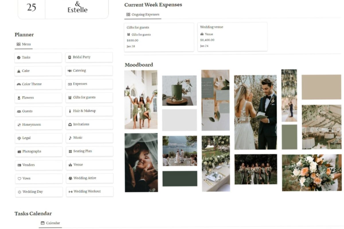 🌸 👰 Plan Your Dream Wedding with This Notion Template | pro digital dashboard