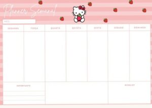 Planner Hello Kitty — Laurinha Moranguinho Digital Design — 🌿 🌿 dream life manifestation