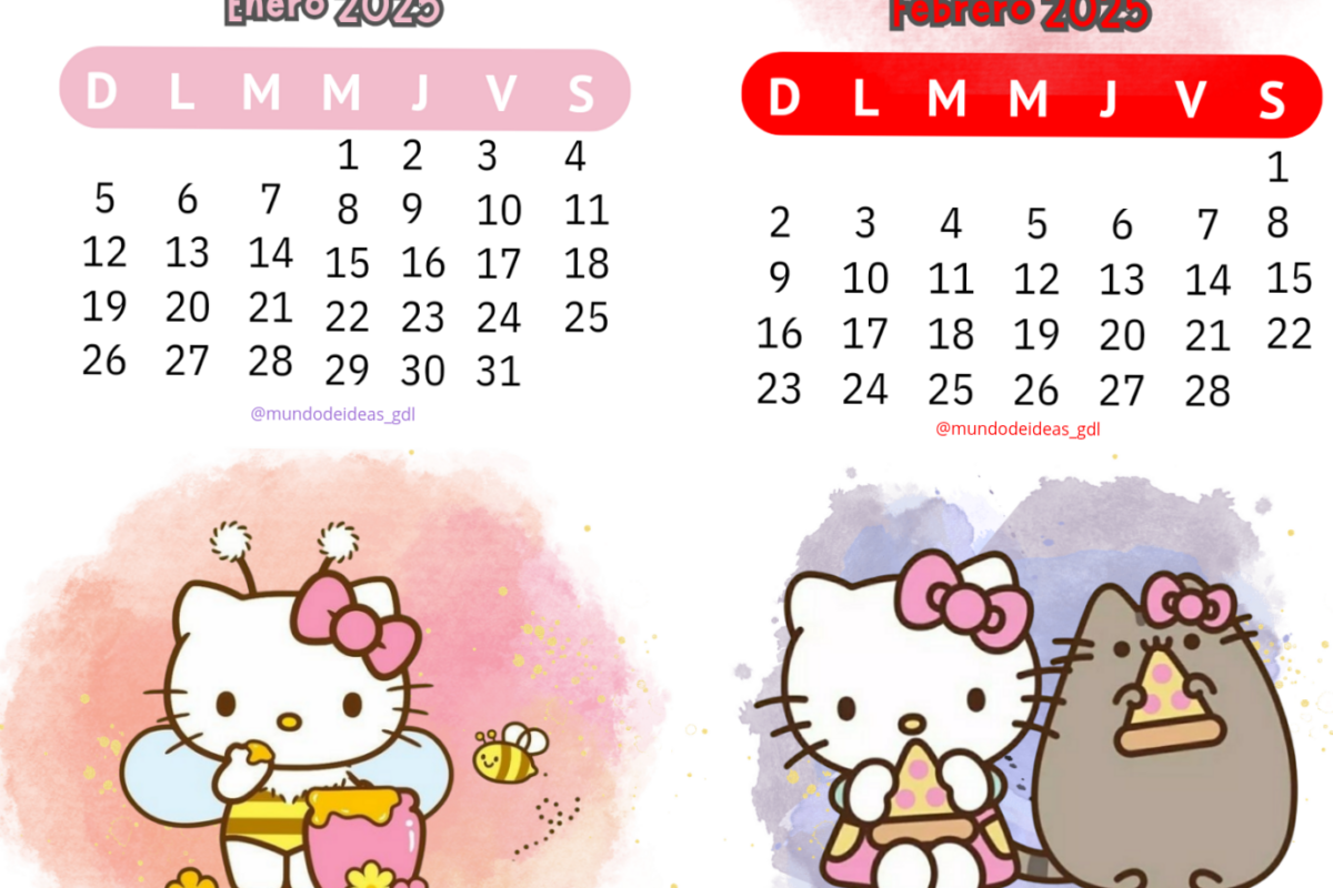 📍 💎 Plantilla Mini Calendario Hello Kitty 1 de 3 | dream life manifestation