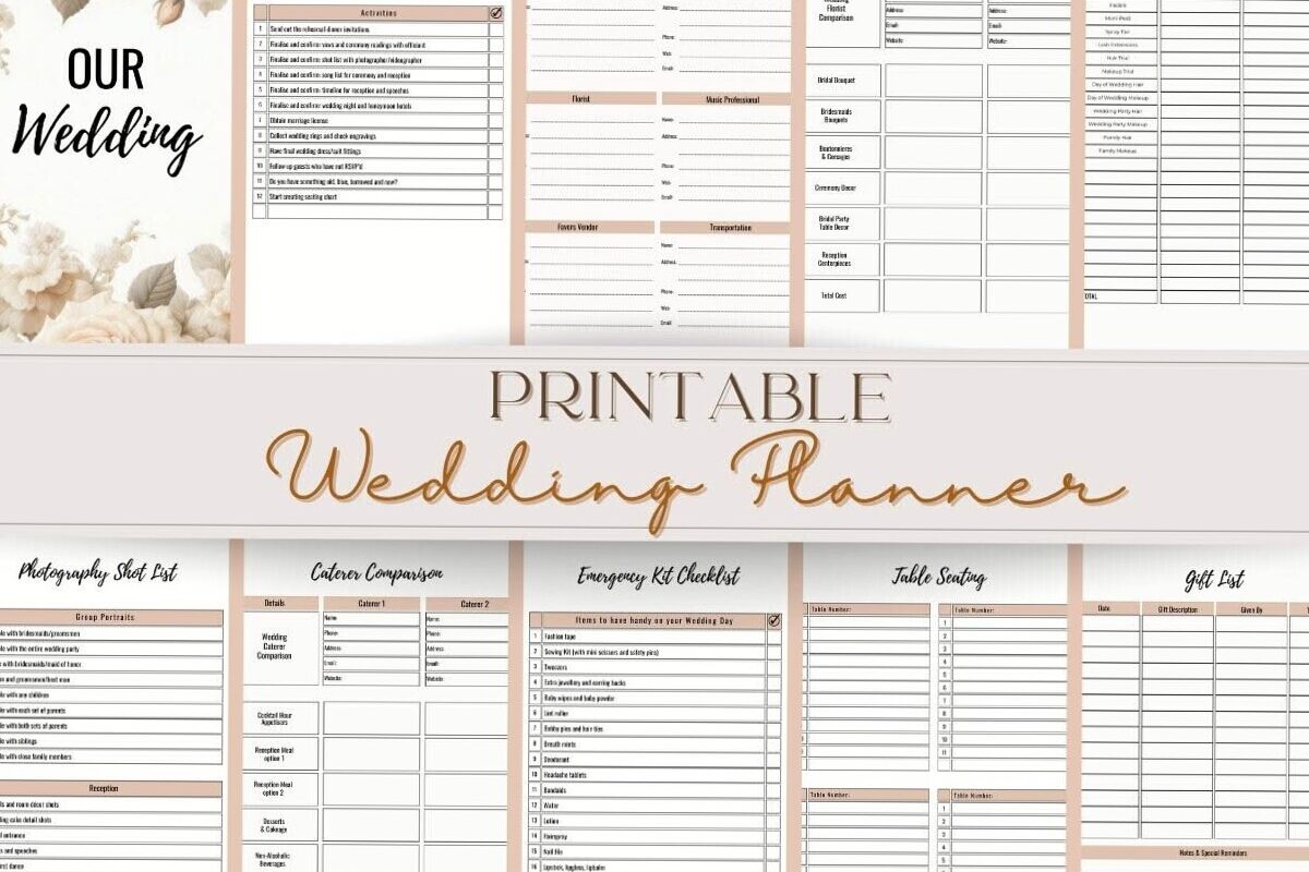🖇️ 📅 Printable Wedding Planner Checklist & Budget Tracker | essential planning guide