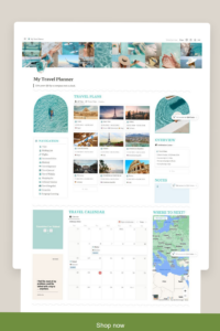 🤍 🤍 pro digital dashboard: Create Your Dream Trip with 17 Notion Travel Planner Templates
