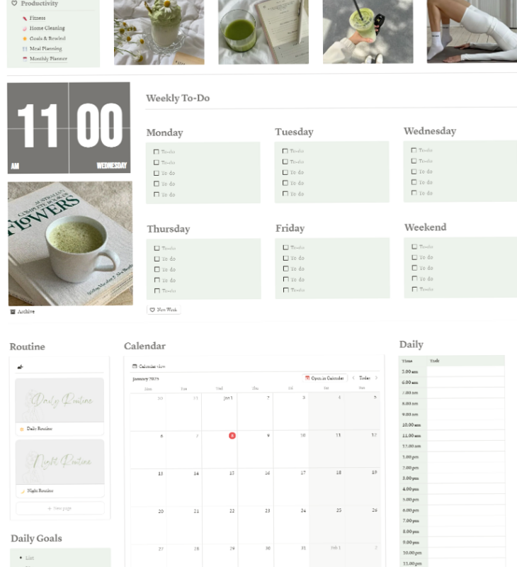 🍰 👰 pro digital dashboard: Creative It Girl Notion Planner: Free Lifestyle, Wedding & Business Organizer