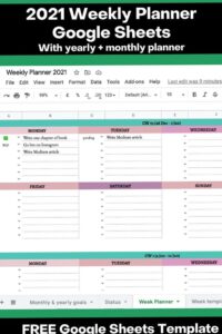 📊 📁 pro digital dashboard: Google Sheets Weekly Planner 2021 with Notion Templates