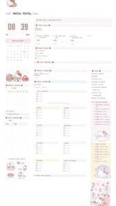 📌 📁 pro digital dashboard: Hello Kitty Notion Planner Design